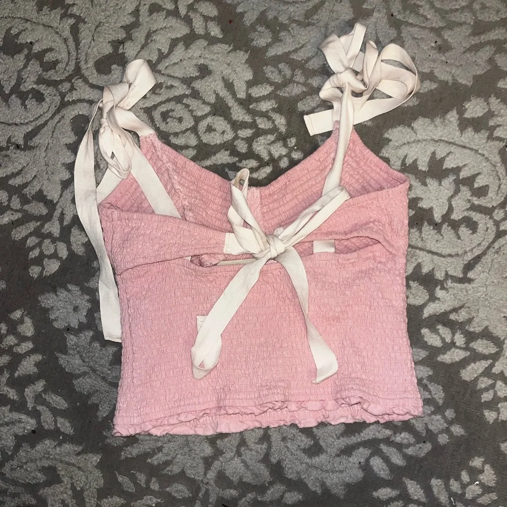 Free People Pink Tank Top with White Straps - Picture 3 of 4